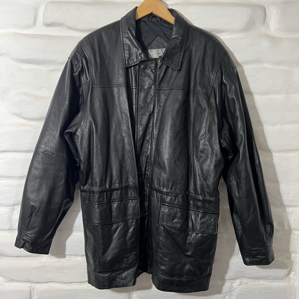 Lord & Taylor Black Leather Jacket (XL)